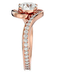 Inel de Logodnă Toscana Pavé din Aur 14k cu Diamante Naturale de 1.64 ct din 14k Aur Roz - Castelo.ro