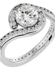 Inel de Logodnă Toscana Pavé cu Diamante Naturale de 1.64 ct din Platina - Castelo.ro
