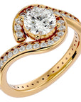 Inel de Logodnă Toscana Pavé din Aur 14k cu Diamante Naturale de 1.64 ct din 14k Aur Galben - Castelo.ro