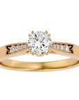 Inel de Logodnă cu Moissanite Solitaire Etern Pavé de 0.77 ct din 18k Aur Galben - Castelo.ro
