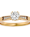 Inel de Logodnă cu Diamante Naturale Solitaire Etern Pavé de 0.77 ct din 18k Aur Galben - Castelo.ro