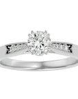 Inel de Logodnă cu Moissanite Solitaire Etern Pavé de 0.77 ct din Platina - Castelo.ro