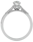 Inel de Logodnă cu Moissanite Solitaire Etern Pavé de 0.77 ct din Platina - Castelo.ro