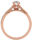 Inel de Logodnă cu Moissanite Solitaire Etern Pavé de 0.77 ct din 18k Aur Roz - Castelo.ro