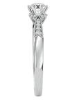 Inel de Logodnă din Aur 14k cu Diamante Create în Laborator Solitaire Etern Pavé de 0.77 ct din 14k Aur Alb - Castelo.ro