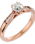 Inel de Logodnă cu Moissanite Solitaire Etern Pavé de 0.77 ct din 18k Aur Roz - Castelo.ro