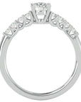 Inel De Logodnă Voile de Brume din Aur 14k cu Diamante Create în Laborator Pavé de 0.72 ct din 14k Aur Alb - Castelo.ro