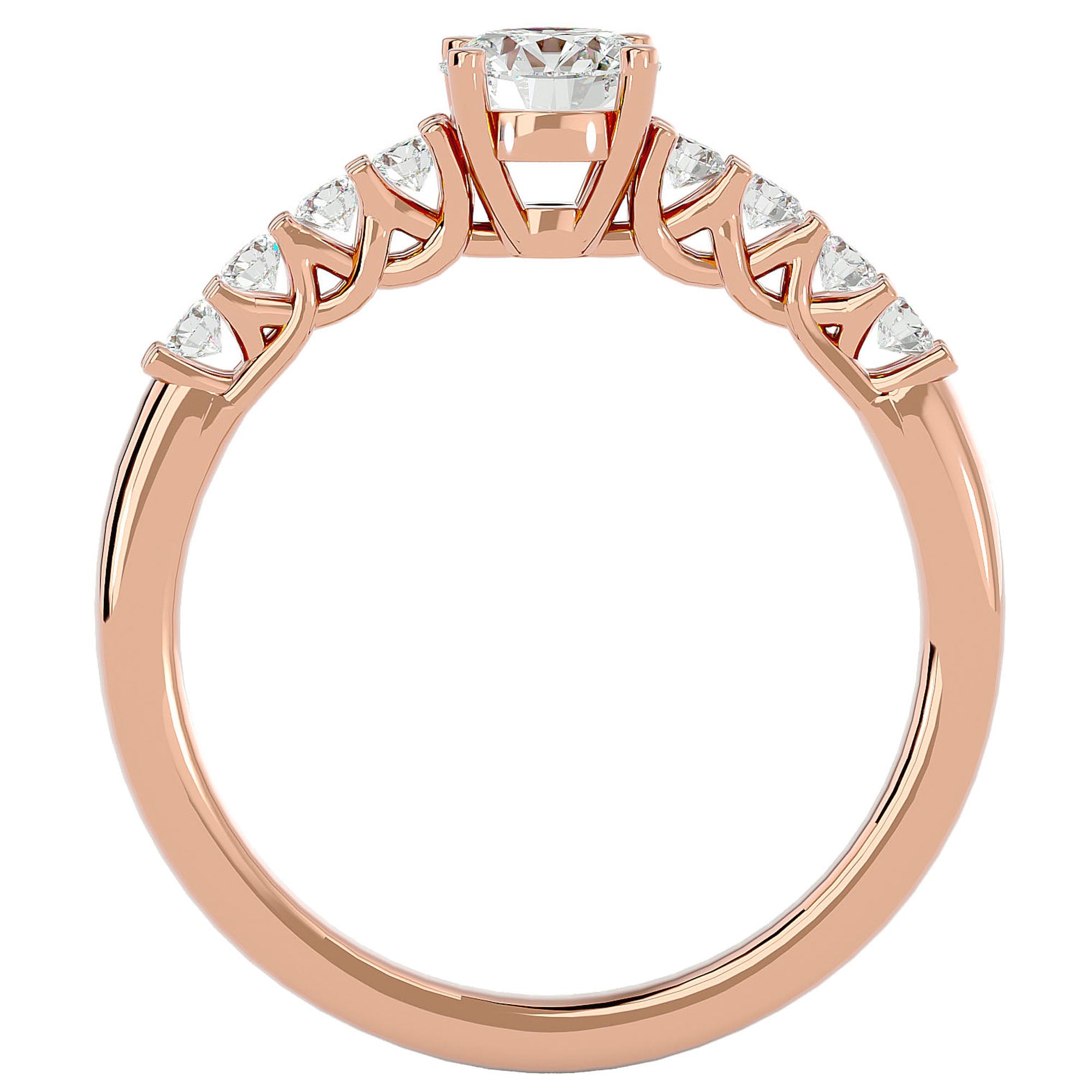 Inel De Logodnă Voile de Brume din Aur 14k cu Diamante Create în Laborator Pavé de 0.72 ct din 14k Aur Roz - Castelo.ro
