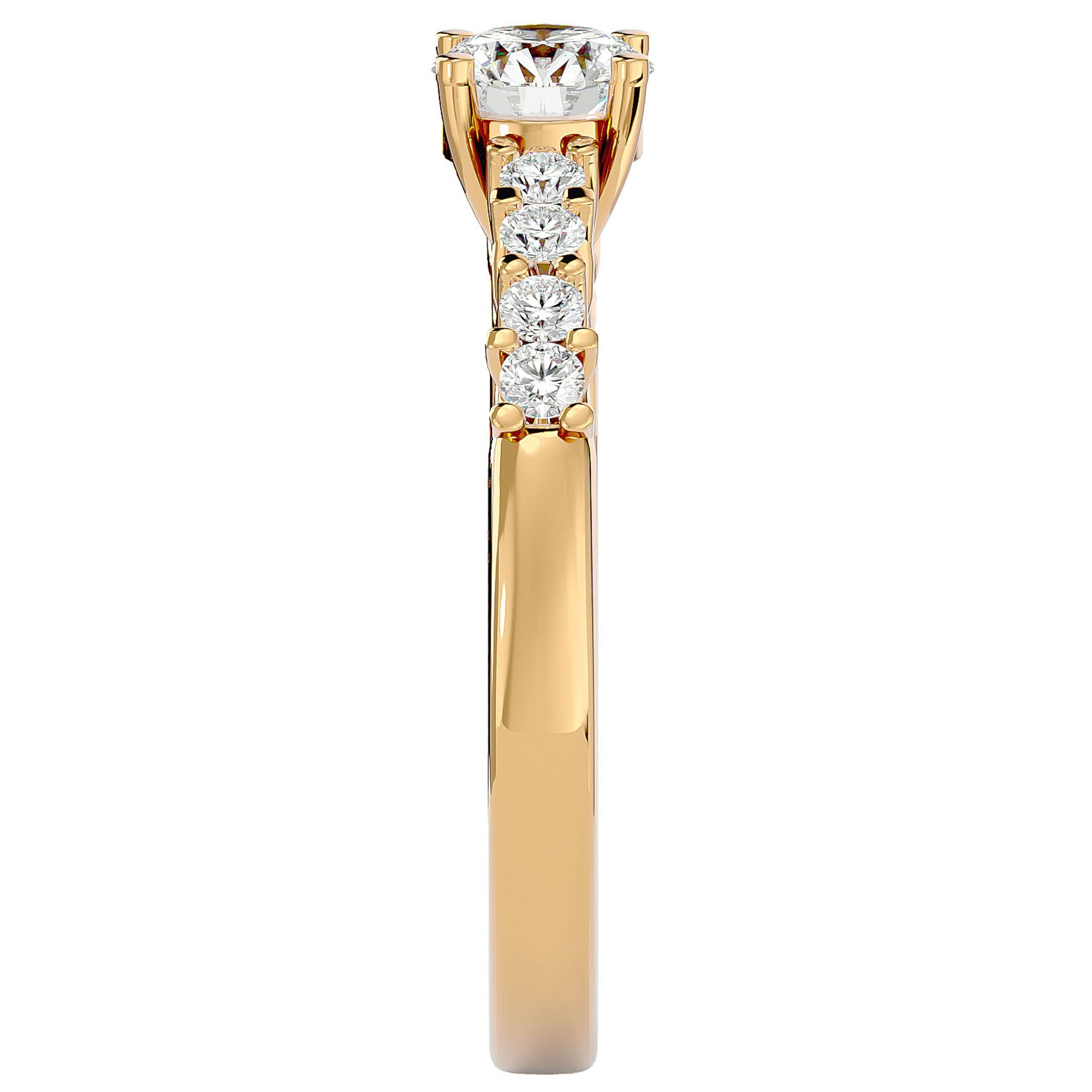 Inel De Logodnă Voile de Brume din Aur 14k cu Diamante Create în Laborator Pavé de 0.72 ct din 14k Aur Galben - Castelo.ro