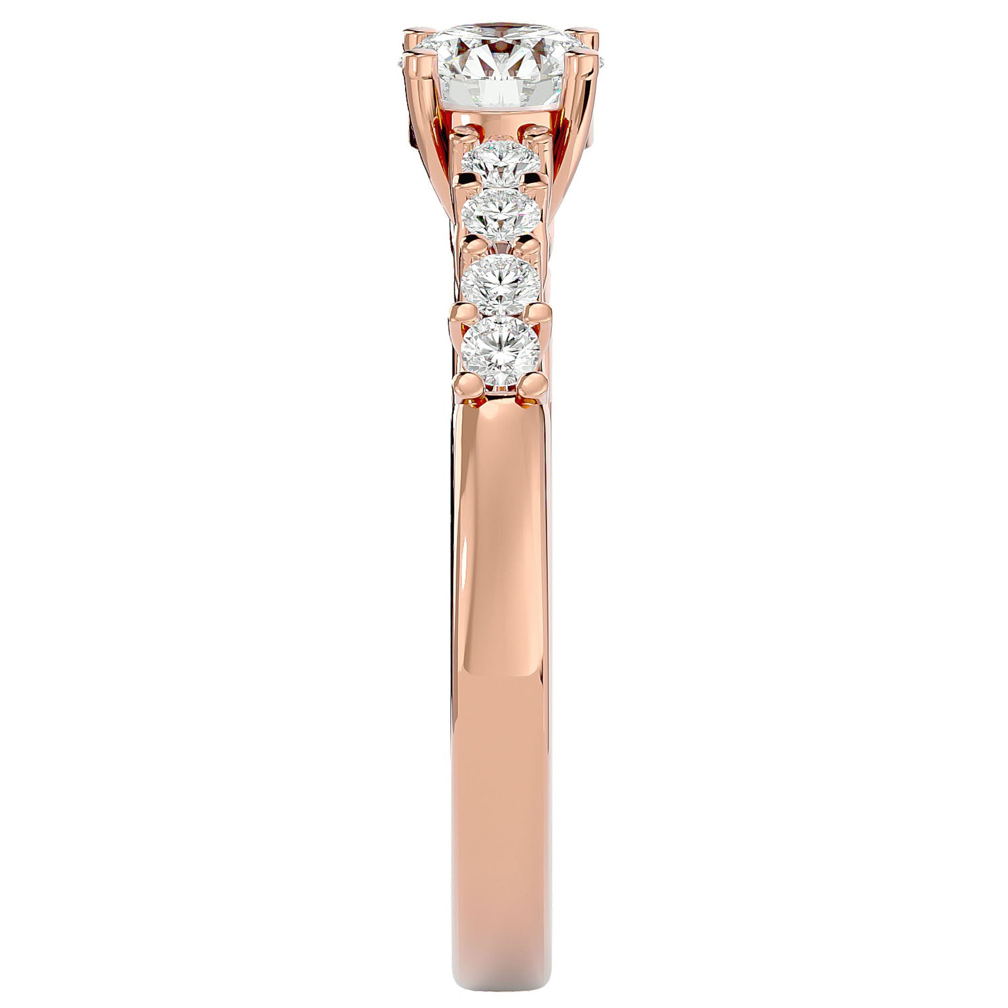 Inel De Logodnă Voile de Brume din Aur 14k cu Diamante Create în Laborator Pavé de 0.72 ct din 14k Aur Roz - Castelo.ro