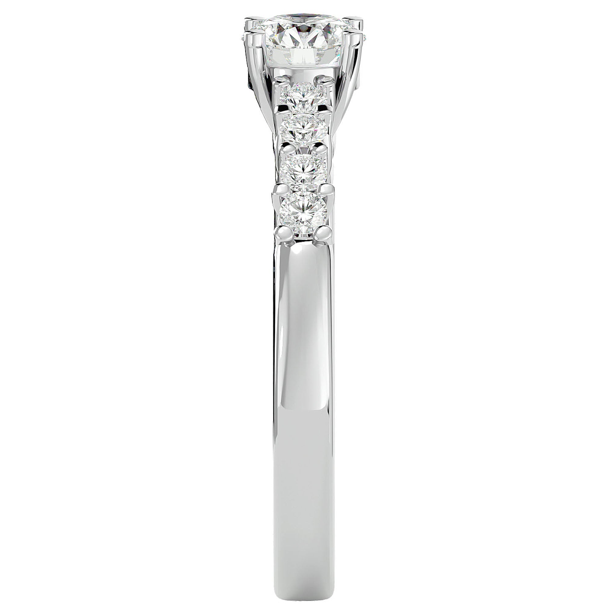 Inel De Logodnă Voile de Brume cu Diamante Naturale Pavé de 0.72 ct din Platina - Castelo.ro