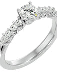 Inel De Logodnă Voile de Brume din Aur 14k cu Diamante Create în Laborator Pavé de 0.72 ct din 14k Aur Alb - Castelo.ro