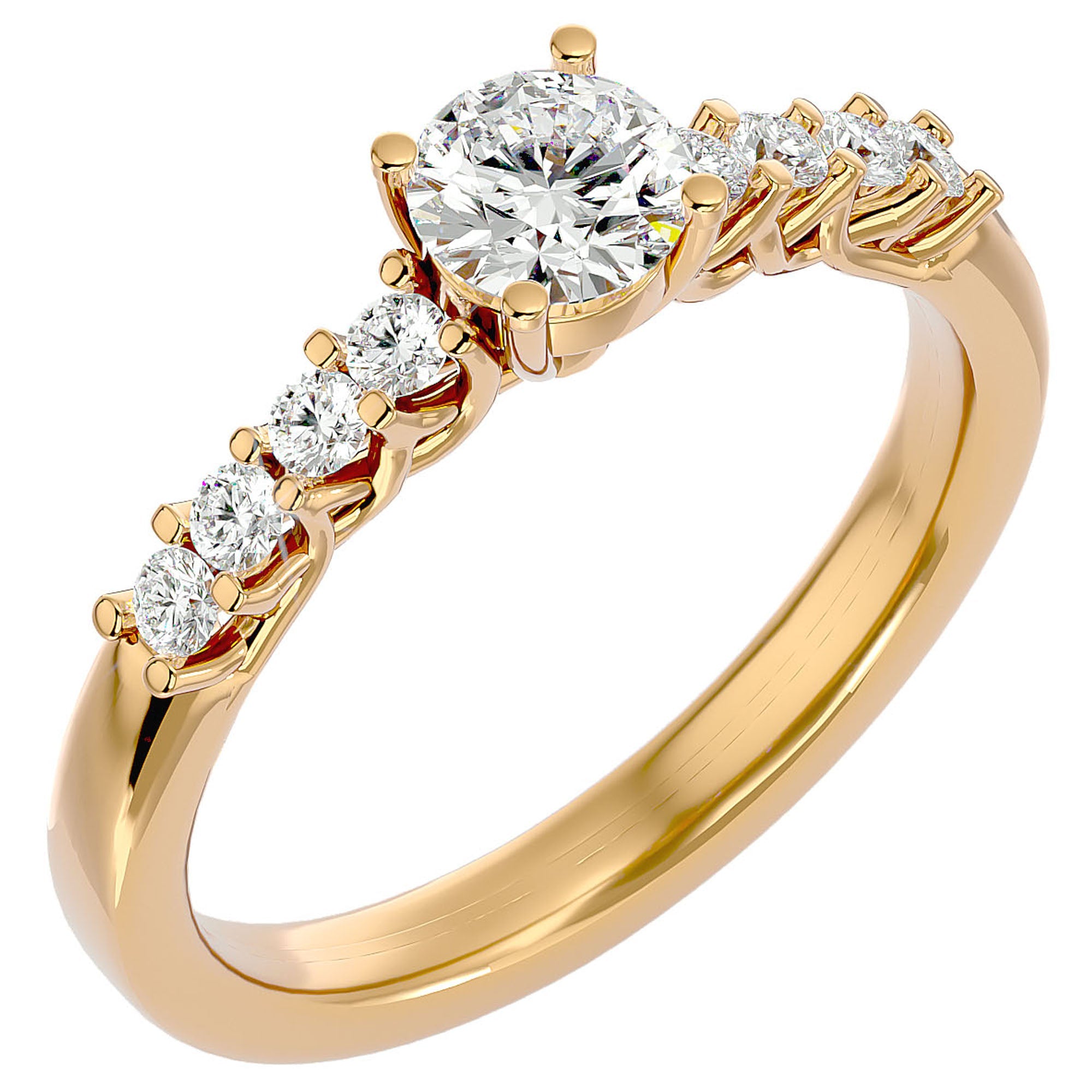 Inel De Logodnă Voile de Brume din Aur 14k cu Diamante Create în Laborator Pavé de 0.72 ct din 14k Aur Galben - Castelo.ro