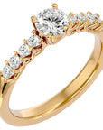 Inel De Logodnă Voile de Brume cu Diamante Naturale Pavé de 0.72 ct din 18k Aur Galben - Castelo.ro