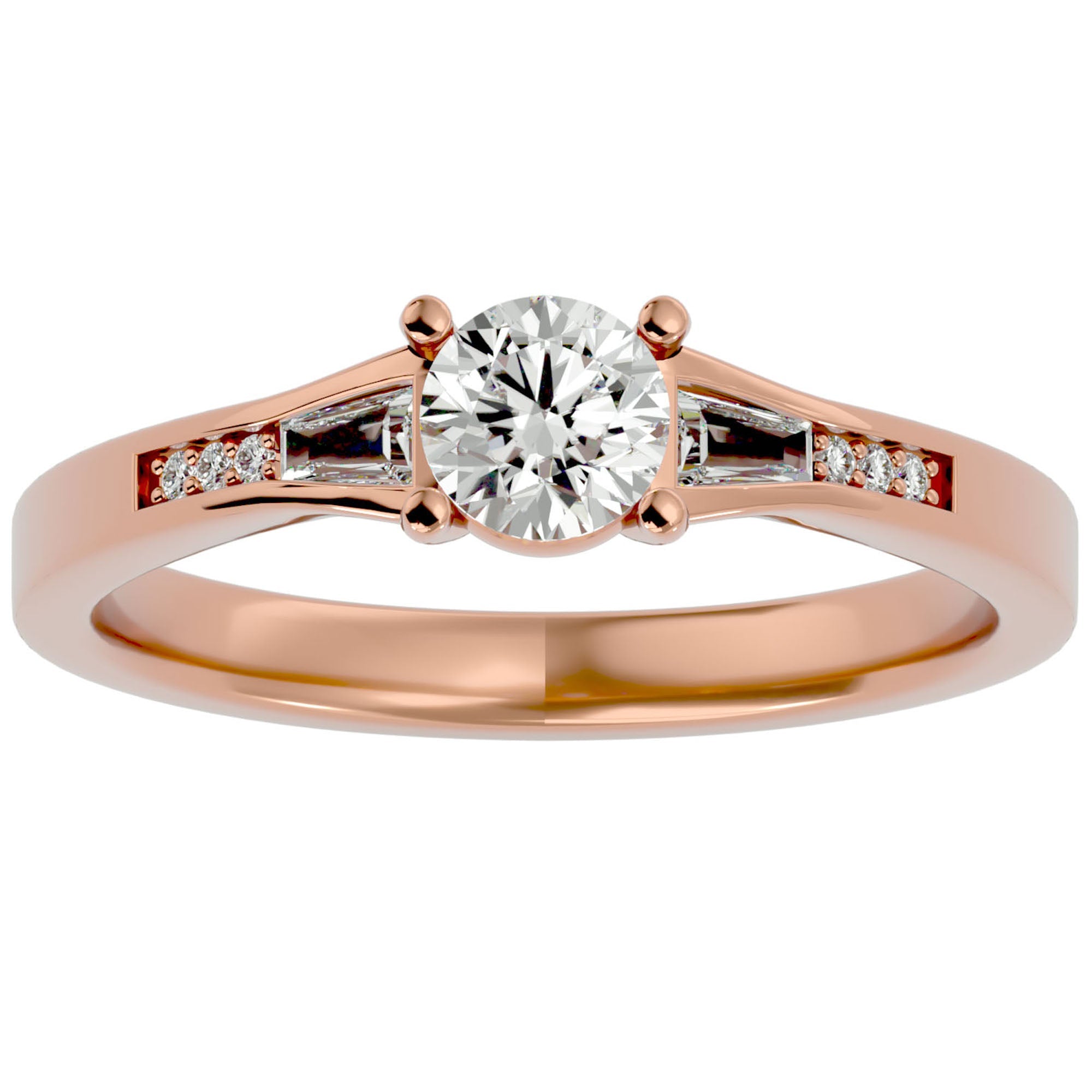 Inel De Logodnă Estee L'Arye cu Moissanite Pavé de 0.90 ct din 18k Aur Roz - Castelo.ro