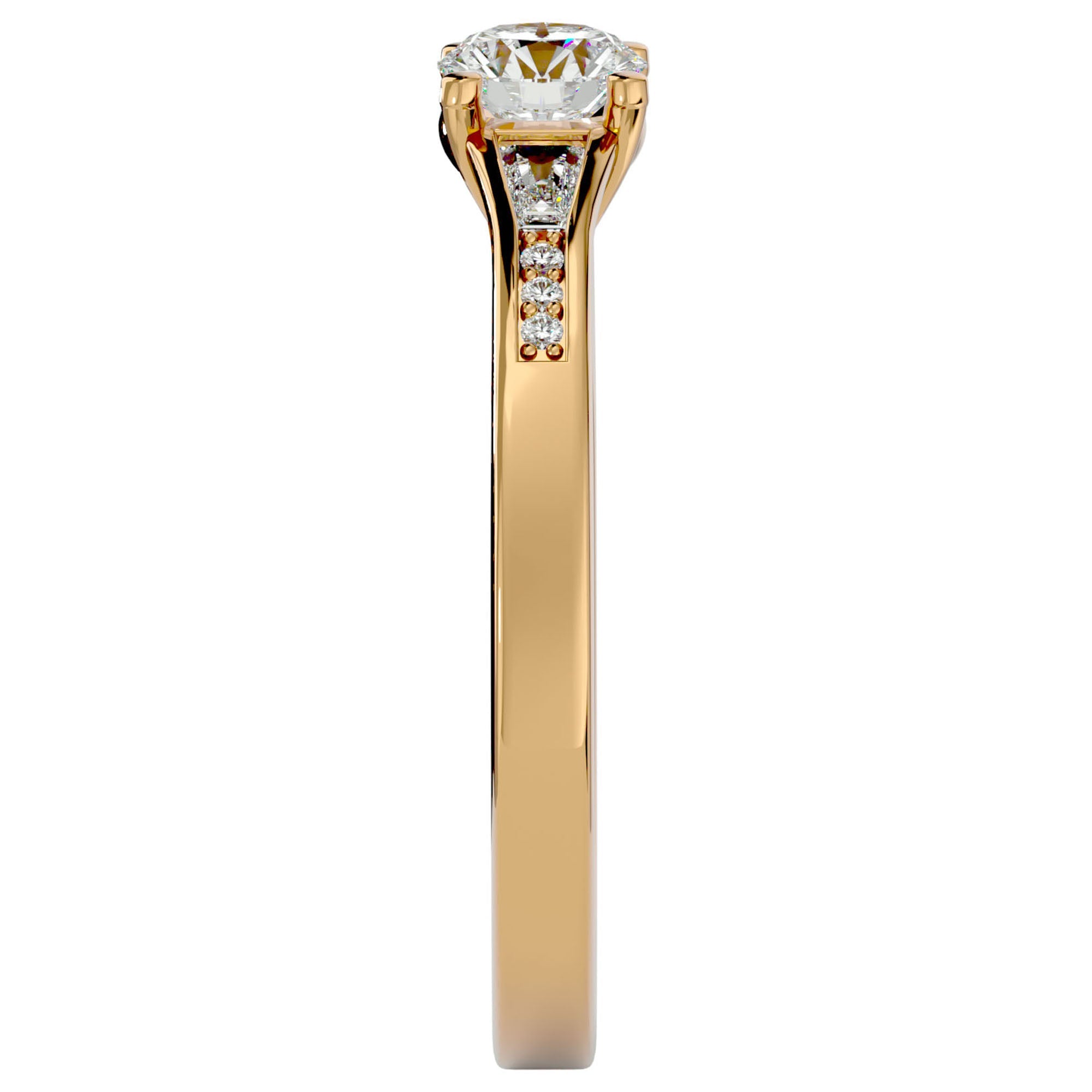 Inel De Logodnă Estee L'Arye cu Moissanite Pavé de 0.90 ct din 18k Aur Galben - Castelo.ro