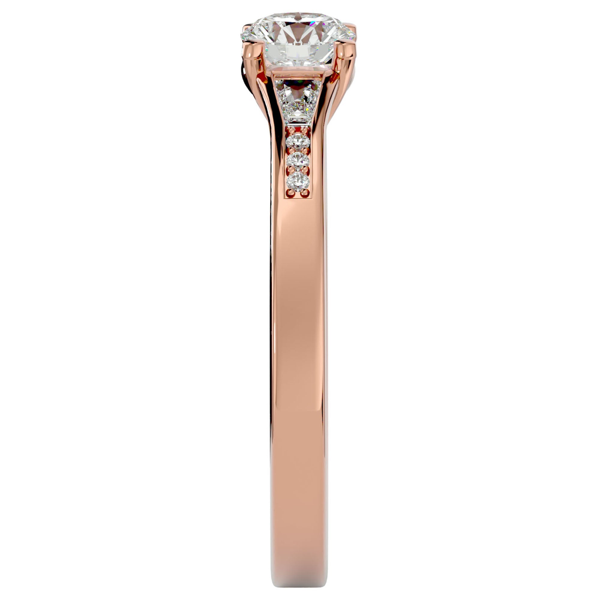 Inel De Logodnă Estee L'Arye cu Moissanite Pavé de 0.90 ct din 18k Aur Roz - Castelo.ro