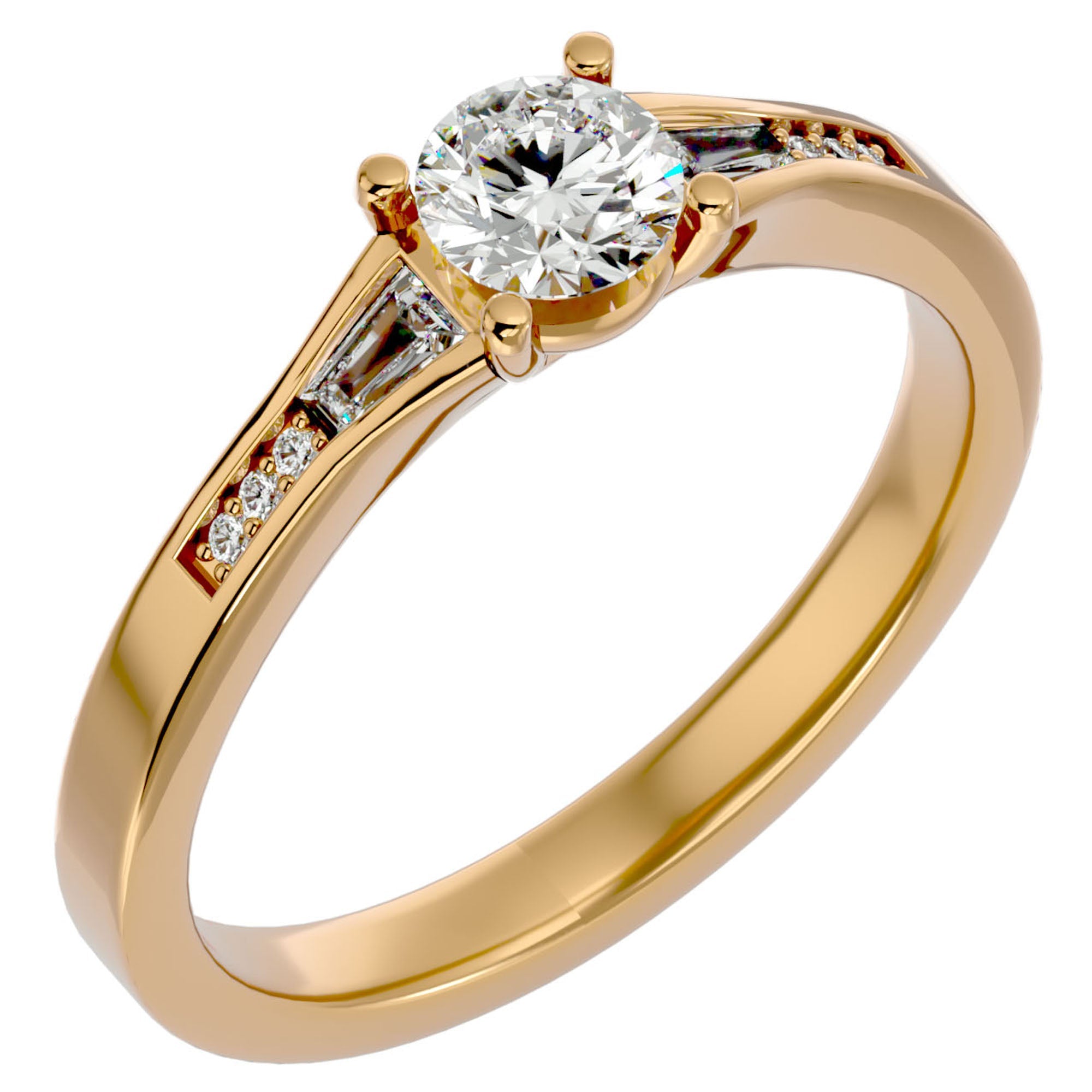Inel De Logodnă Estee L'Arye cu Moissanite Pavé de 0.90 ct din 18k Aur Galben - Castelo.ro