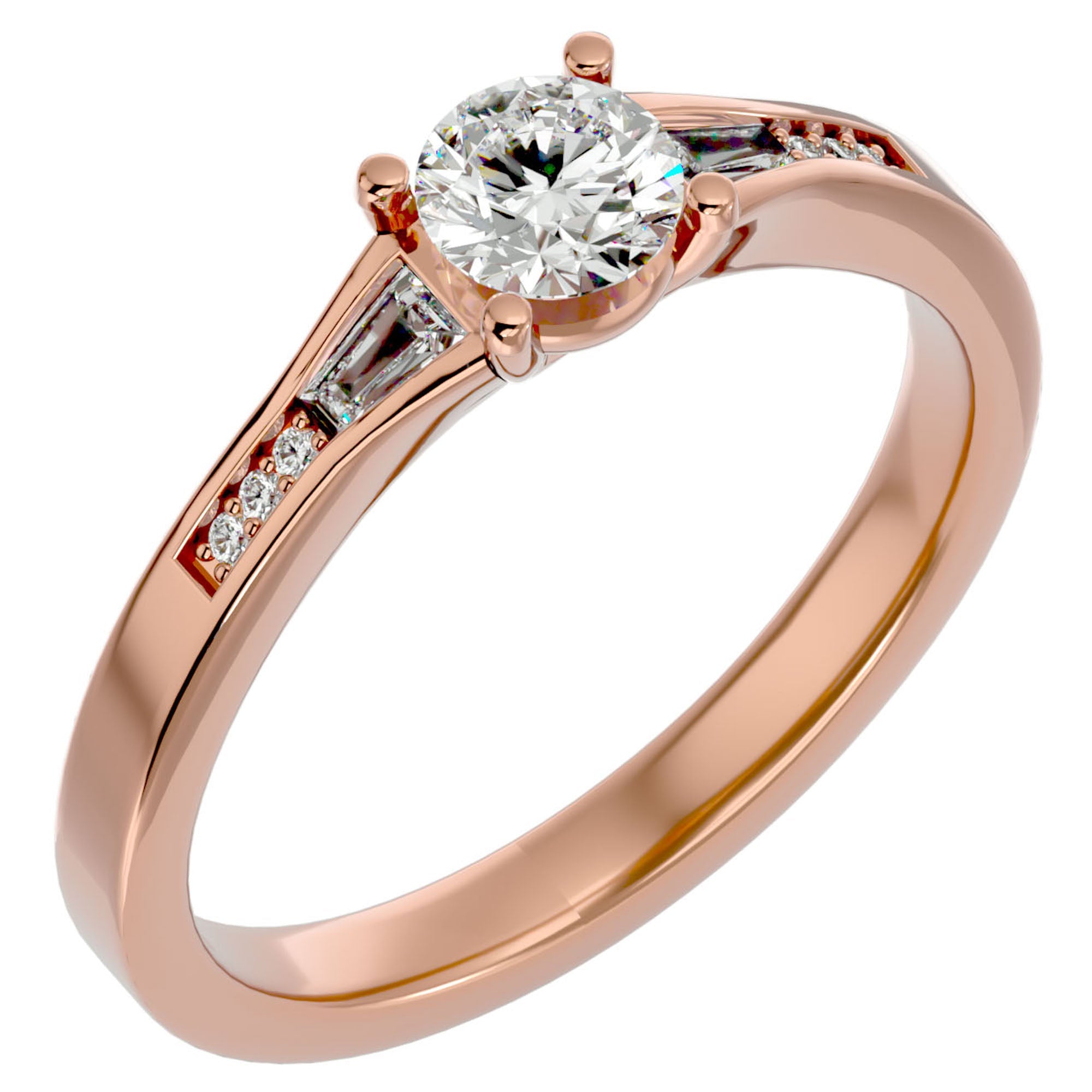 Inel De Logodnă Estee L'Arye cu Moissanite Pavé de 0.90 ct din 18k Aur Roz - Castelo.ro