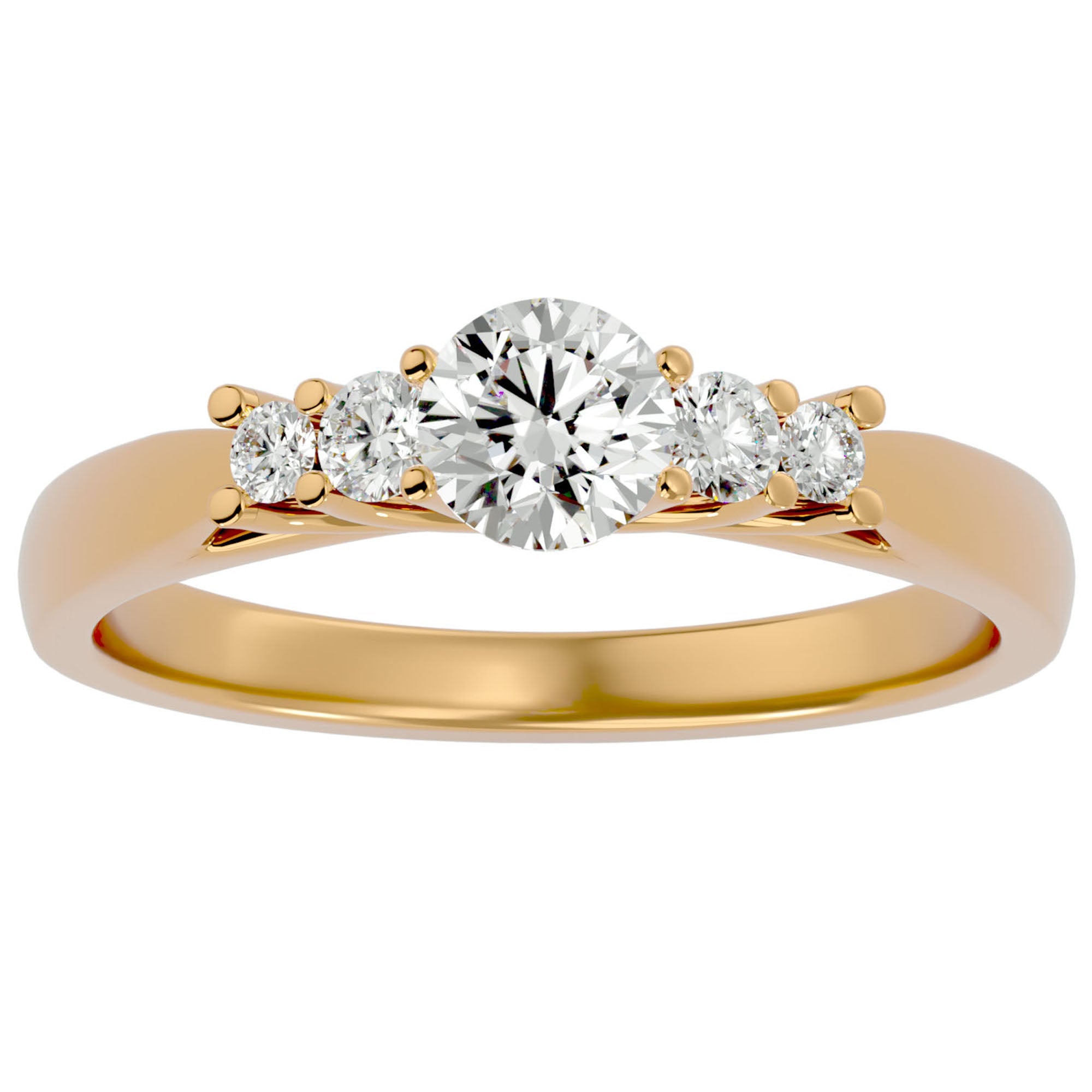 Inel De Logodnă Elysee din Aur 14k cu Moissanite Pavé De 0.69 ct din 14k Aur Galben - Castelo.ro