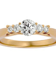 Inel De Logodnă Elysee cu Diamante Create în Laborator Pavé De 0.69 ct din 18k Aur Galben - Castelo.ro