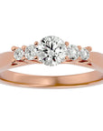 Inel De Logodnă Elysee din Aur 14k cu Moissanite Pavé De 0.69 ct din 14k Aur Roz - Castelo.ro