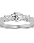 Inel De Logodnă Elysee din Aur 14k cu Moissanite Pavé De 0.69 ct din 14k Aur Alb - Castelo.ro