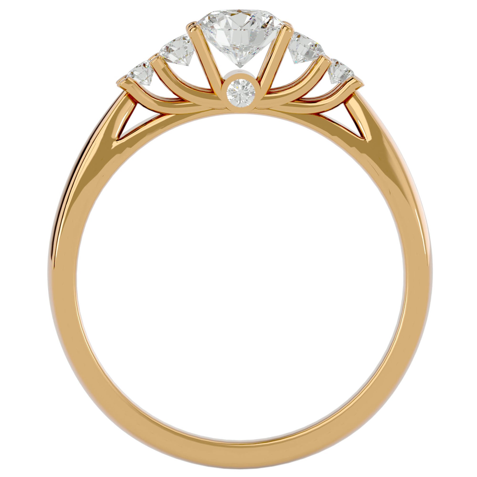 Inel De Logodnă Elysee din Aur 14k cu Moissanite Pavé De 0.69 ct din 14k Aur Galben - Castelo.ro