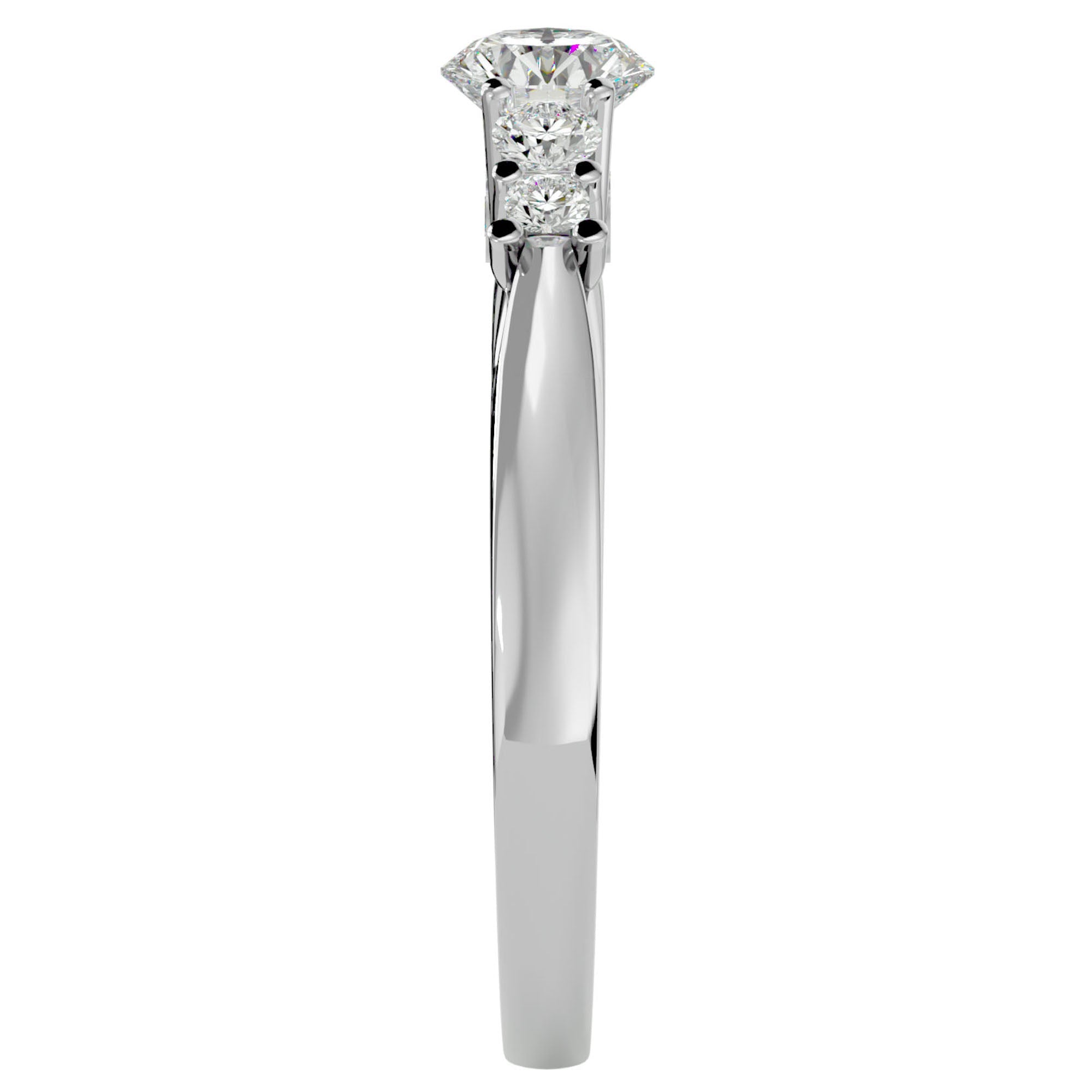 Inel De Logodnă Elysee din Aur 14k cu Moissanite Pavé De 0.69 ct din 14k Aur Alb - Castelo.ro