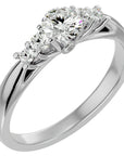 Inel De Logodnă Elysee din Aur 14k cu Moissanite Pavé De 0.69 ct din 14k Aur Alb - Castelo.ro