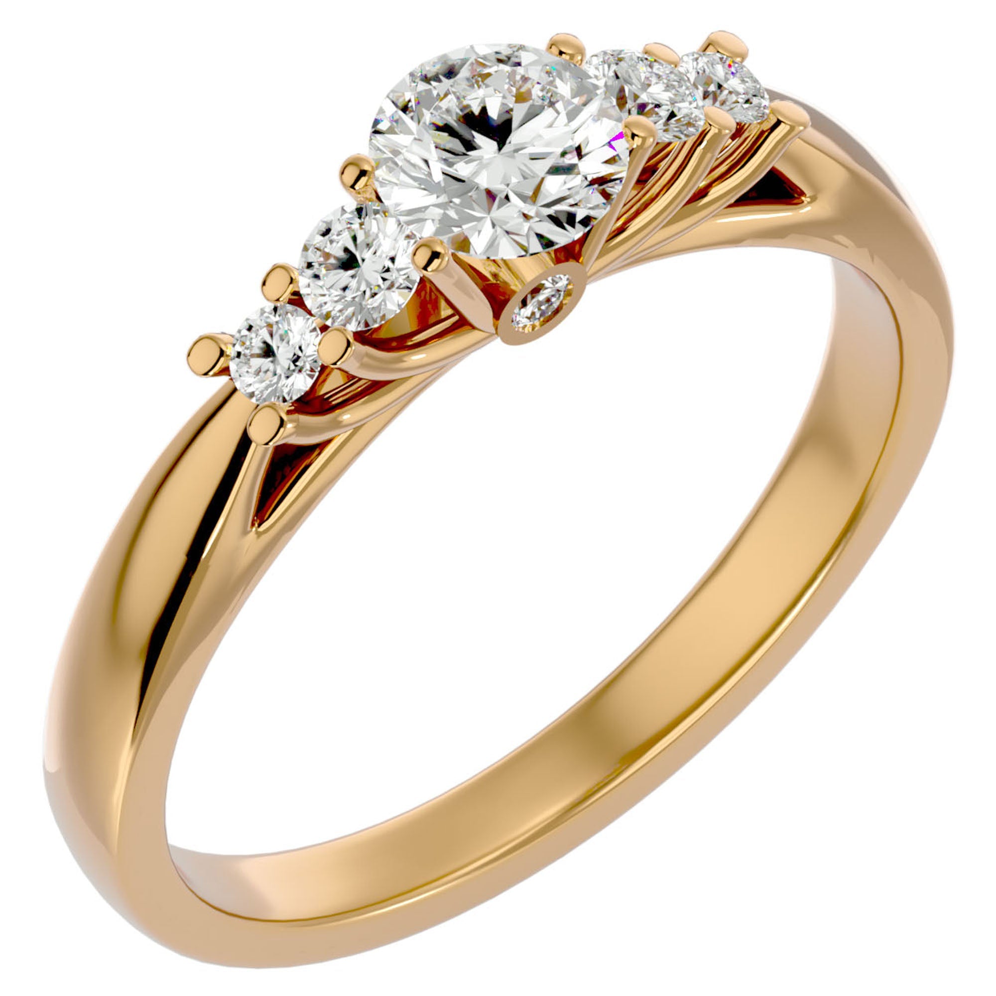 Inel De Logodnă Elysee cu Diamante Naturale Pavé De 0.69 ct din 18k Aur Galben - Castelo.ro