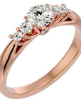 Inel De Logodnă Elysee din Aur 14k cu Moissanite Pavé De 0.69 ct din 14k Aur Roz - Castelo.ro