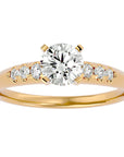 Inel De Logodnă Solitaire Pavé cu Moissanite de 0.41 ct din 18k Aur Galben - Castelo.ro