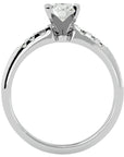 Inel De Logodnă Solitaire Pavé cu Moissanite de 0.41 ct din Platina - Castelo.ro