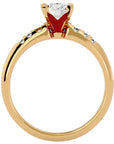 Inel De Logodnă Solitaire Pavé cu Moissanite de 0.41 ct din 18k Aur Galben - Castelo.ro
