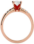 Inel De Logodnă Solitaire Pavé din Aur 14k cu Diamante Naturale de 0.41 ct din 14k Aur Roz - Castelo.ro