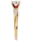 Inel De Logodnă Solitaire Pavé cu Moissanite de 0.41 ct din 18k Aur Galben - Castelo.ro