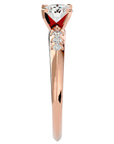 Inel De Logodnă Solitaire Pavé cu Moissanite de 0.41 ct din 18k Aur Roz - Castelo.ro