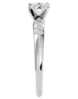 Inel De Logodnă Solitaire Pavé cu Moissanite de 0.41 ct din Platina - Castelo.ro