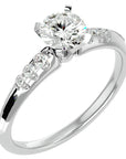 Inel De Logodnă Solitaire Pavé cu Moissanite de 0.41 ct din Platina - Castelo.ro