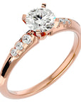 Inel De Logodnă Solitaire Pavé din Aur 14k cu Diamante Create în Laborator de 0.41 ct din 14k Aur Roz - Castelo.ro