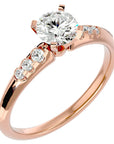 Inel De Logodnă Solitaire Pavé cu Moissanite de 0.41 ct din 18k Aur Roz - Castelo.ro