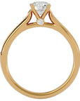 Inel De Logodnă Solitaire Pavé cu Moissanite de 0.92 ct din 18k Aur Galben - Castelo.ro