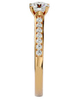 Inel De Logodnă Solitaire Pavé cu Moissanite de 0.92 ct din 18k Aur Galben - Castelo.ro