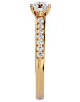 Inel De Logodnă Solitaire Pavé din Aur 14k cu Diamante Create în Laborator de 0.92 ct din 14k Aur Galben - Castelo.ro