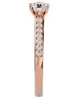 Inel De Logodnă Solitaire Pavé cu Moissanite de 0.92 ct din 18k Aur Roz - Castelo.ro
