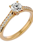 Inel De Logodnă Solitaire Pavé din Aur 14k cu Diamante Create în Laborator de 0.92 ct din 14k Aur Galben - Castelo.ro