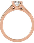 Inel De Logodnă Solitaire Pavé cu Moissanite de 0.77 ct din 18k Aur Roz - Castelo.ro