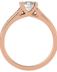 Inel De Logodnă Solitaire Pavé cu Moissanite de 0.77 ct din 18k Aur Roz - Castelo.ro