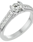 Inel De Logodnă Solitaire Pavé din Aur 14k cu Diamante Create în Laborator de 0.77 ct din 14k Aur Alb - Castelo.ro